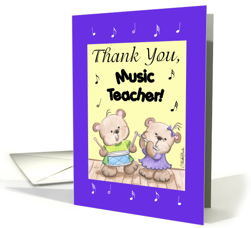 Thank You for Music Teacher Two Instrumental Bears card (57827)