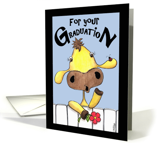 Cow Over Fence Graduation Money Congratulations Graduate card (58019)