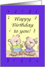 Two Instrumental Bears-Birthday card