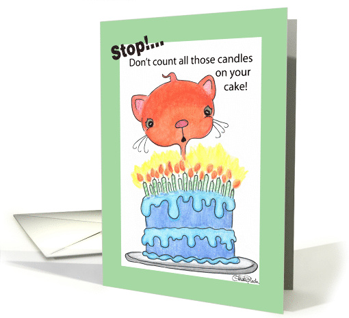 Happy Birthday Cake with Many Candles Count Your Blessings... (58304)