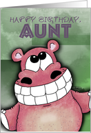 Happy Birthday, Aunt - Grinning Hippo card
