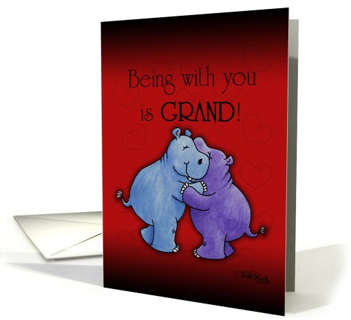 Happy Anniversary- Hugging Hippos card (600247)