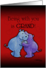 Happy Anniversary- Hugging Hippos card