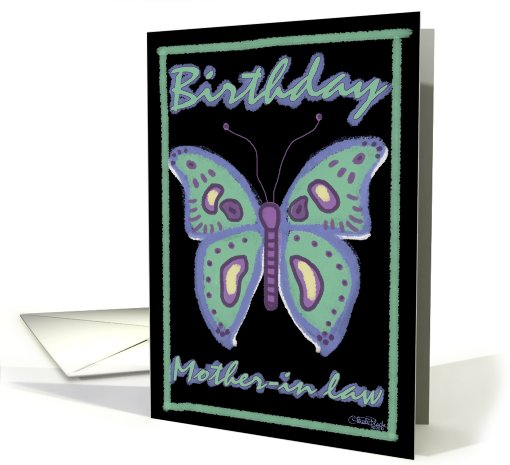 Butterfly Birthday for Mother-in-law card (623847)