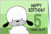 Cute Sheep Happy 5th Birthday card