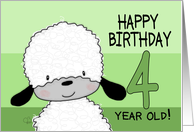 Cute Sheep Happy 4th Birthday card