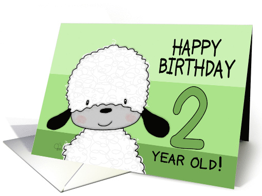 Cute Sheep Happy 2nd Birthday card (627813)
