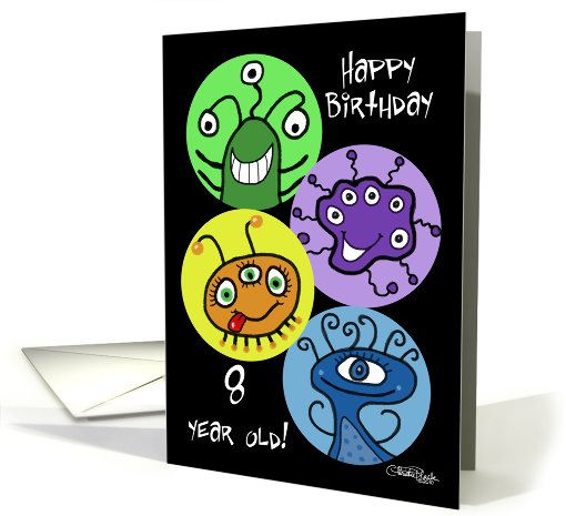 Colorful Creatures 8th Birthday card (641939)