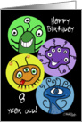 Colorful Creatures 8th Birthday card