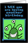 Green Alien- Birthday card