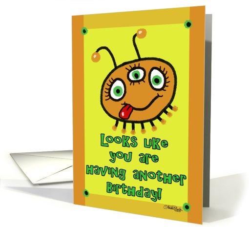 Orange Alien- Birthday card (644056)