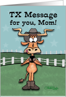 TX Message Longhorn- Birthday for Mom card