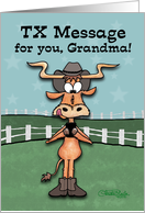 TX Message Longhorn- Birthday for Grandma card
