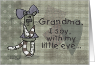 Primitive Kitty- Birthday for Grandma card