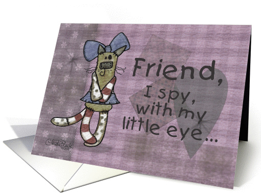 Primitive Kitty- Birthday for Friend card (668281)