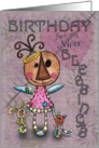 Primitive Angel and Animals- Birthday Blessings for Niece card