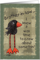 Primitive Long Legged Crow Birthday for Brother in Law card