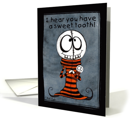 Primitive Skull Boy Halloween Party Invitation Sweet Tooth card