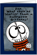 Primitive Skull Boy Humorous Halloween Birthday for Dad card