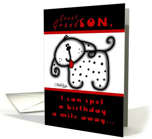 Birthday for Great Grandson -Spotted Dog card (700930)