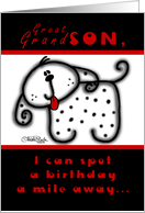 Birthday for Great Grandson -Spotted Dog card