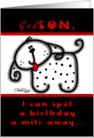 Birthday for Godson -Spotted Dog card