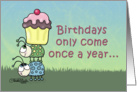 Birthday -Ladybugs and Cupcake card