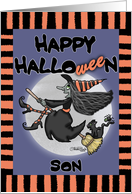 Happy Halloween to Son Witch Says Wee card