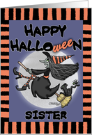 Happy Halloween to sister -Witch Says Wee card