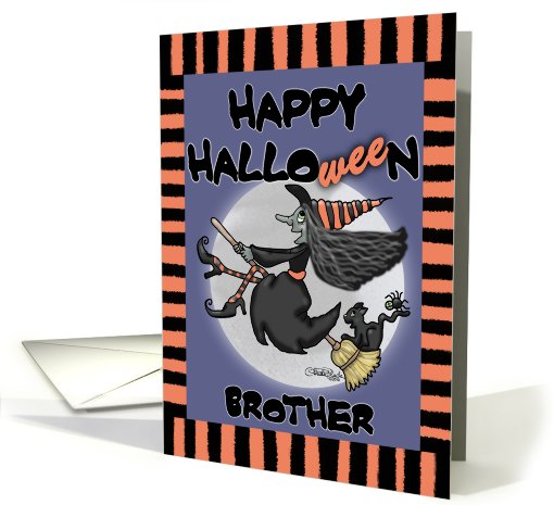 Happy Halloween to brother -Witch Says Wee card (701815)