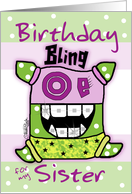 Birthday for Sister -Bling card
