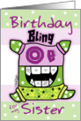 Birthday for Sister -Bling card