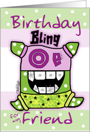Birthday for Friend -Bling card