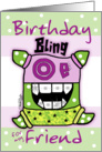 Birthday for Friend -Bling card