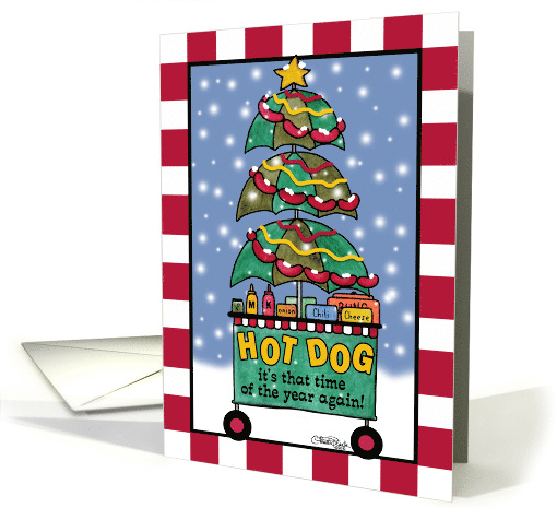 Hot Dog Cart-Christmas Wishes card (709368)