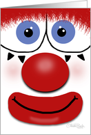 Funny Face- Clown-For Birthday card