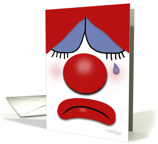 Sad Face Clown for Belated Birthday Wish card (745525)