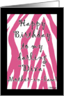 Birthday for Diva Mother-in-law -Pink Zebra Stripes card