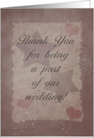 Thank You for being a part of our wedding-Rustic Stars and Hearts card