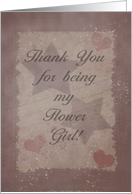 Thank You for being My Flower Girl-Rustic Stars and Hearts card