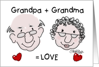 Happy Anniversary for Grandparents from Child- Equals Love card