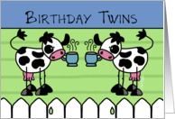 Happy Birthday to the Birthday Twins Coffee and Cream Cows card