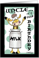 Happy Birthday to Uncle- Milk Can Cow card