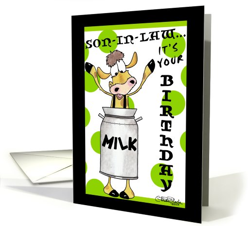 Happy Birthday to Son-In-Law- Milk Can Cow card (754971)