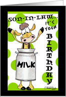 Happy Birthday to Son-In-Law- Milk Can Cow card