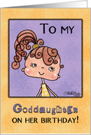 Happy Birthday to Goddaughter Little Brown Eyed Girl card