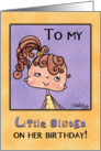 Happy Birthday to Little Sister- Little Brown Eyed Girl card