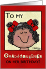 Happy Birthday to Granddaughter- Little Girl with Bows card