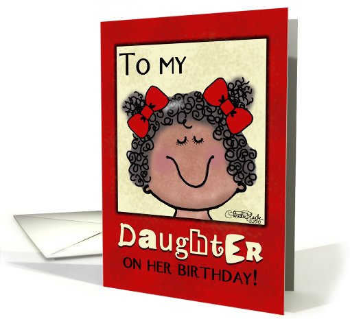 Happy Birthday to Daughter- Little Girl with Bows card (755282)