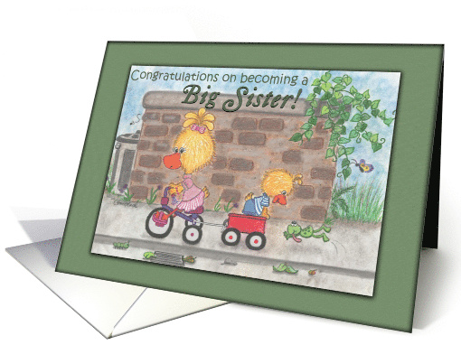 Congratulations on Becoming Big Sister New Brother Ducks card (757498)